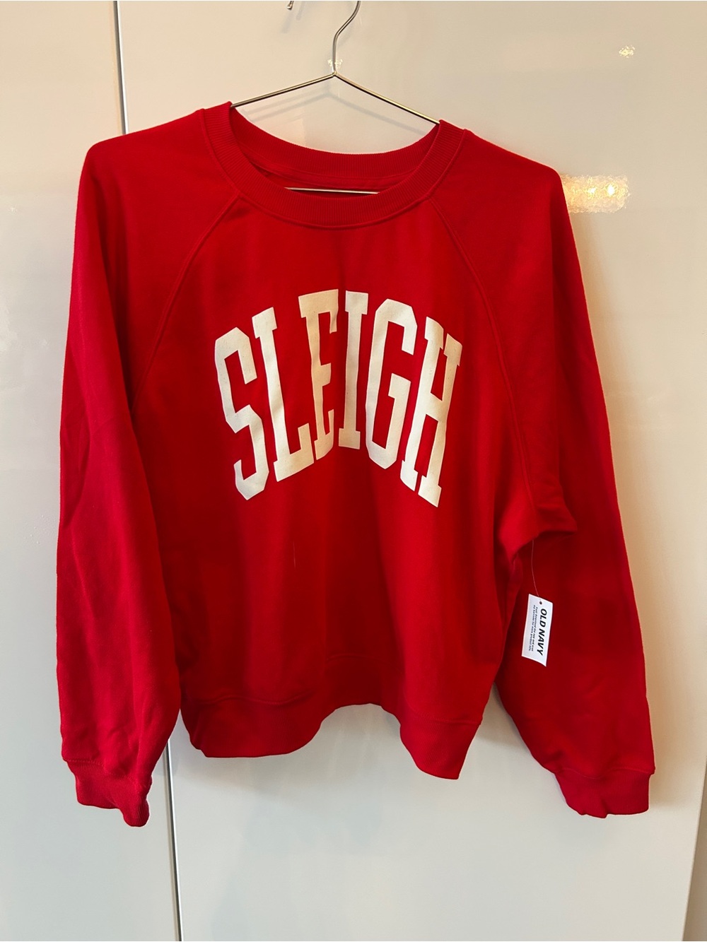 NWT Old Navy Red Sleigh sweatshirt Small